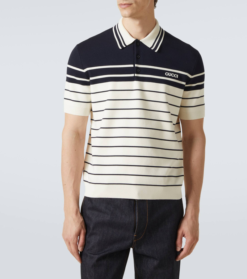 Logo striped cotton polo shirt 3