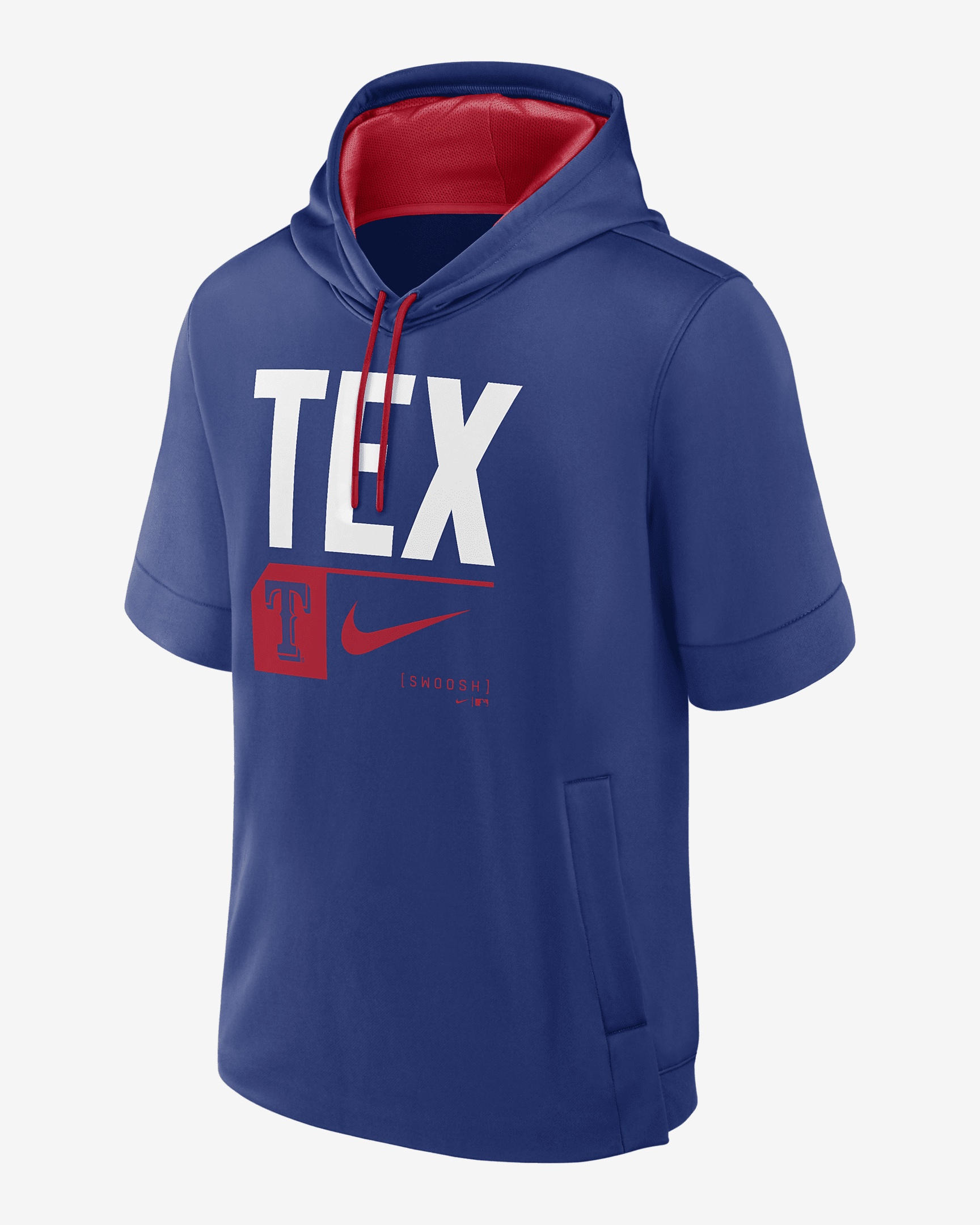 Texas Rangers Tri Code Lockup Nike Men's MLB Short-Sleeve Pullover Hoodie - 1