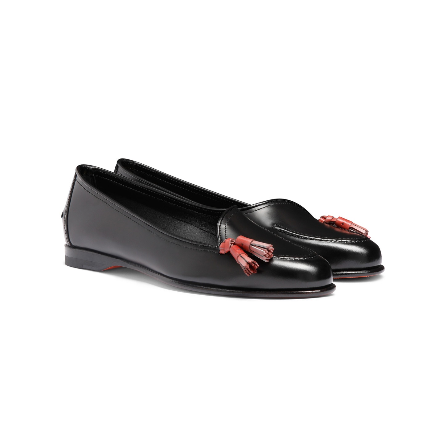 Women's black leather Andrea tassel loafer - 3