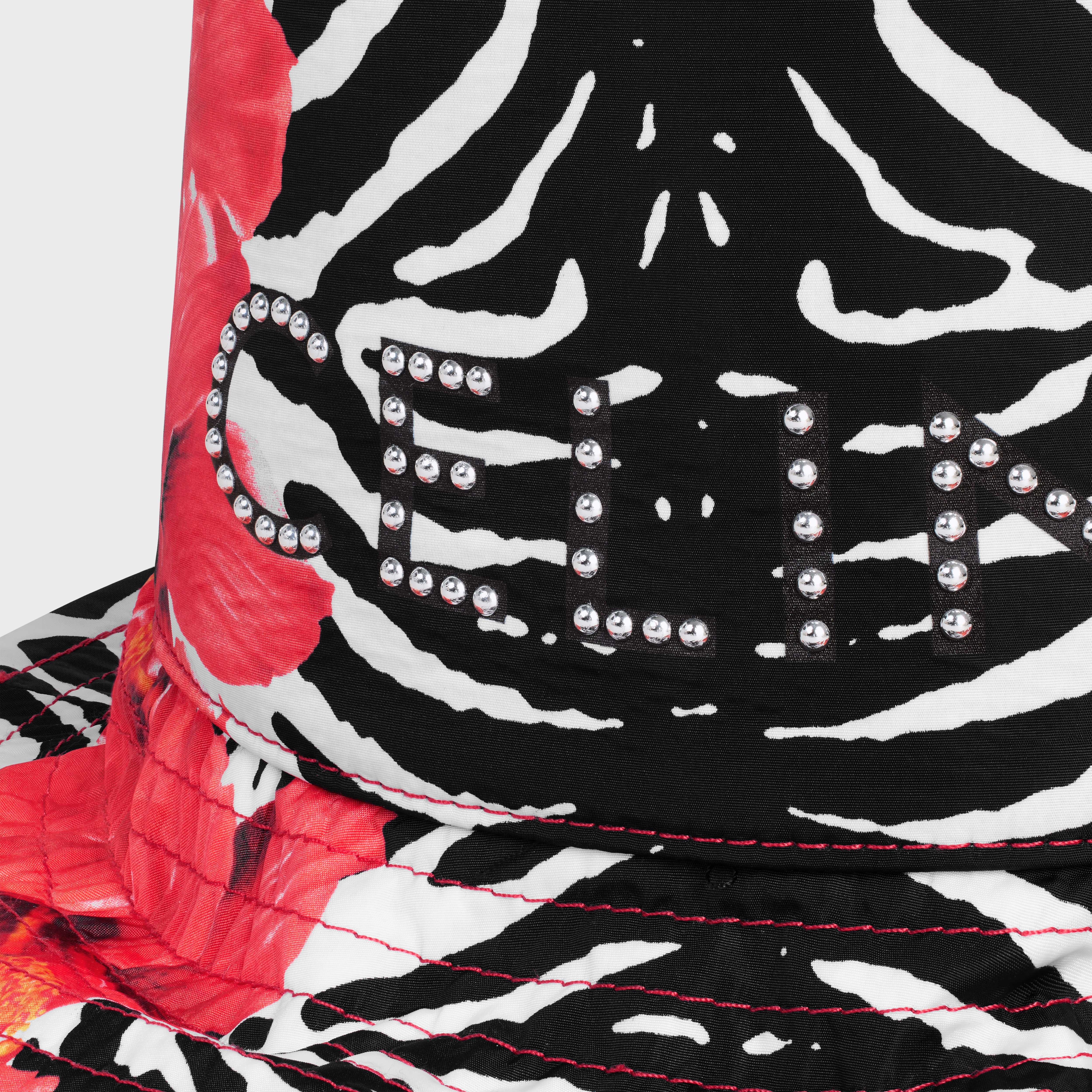 celine STUDS bucket hat in hibiscus zebra nylon - 3