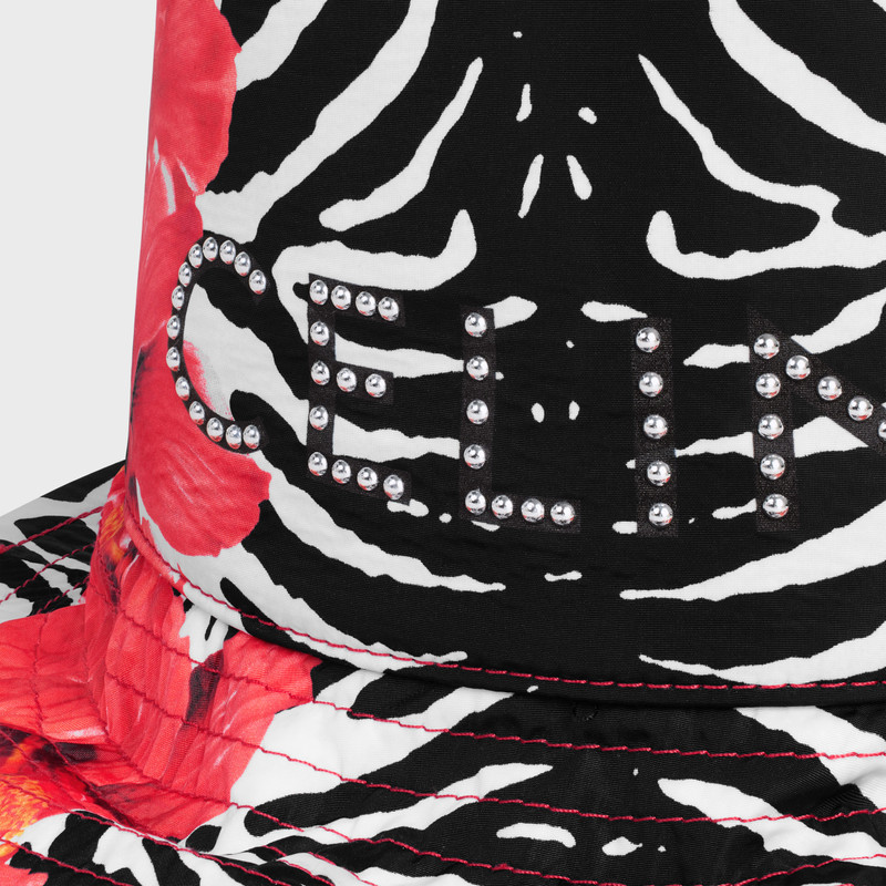 celine STUDS bucket hat in hibiscus zebra nylon 3