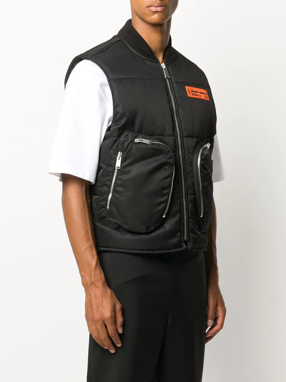 multi-pocket padded gilet - 3