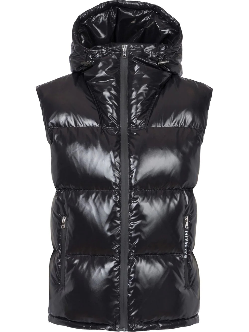 puffer hooded sleeveless jacket - 1