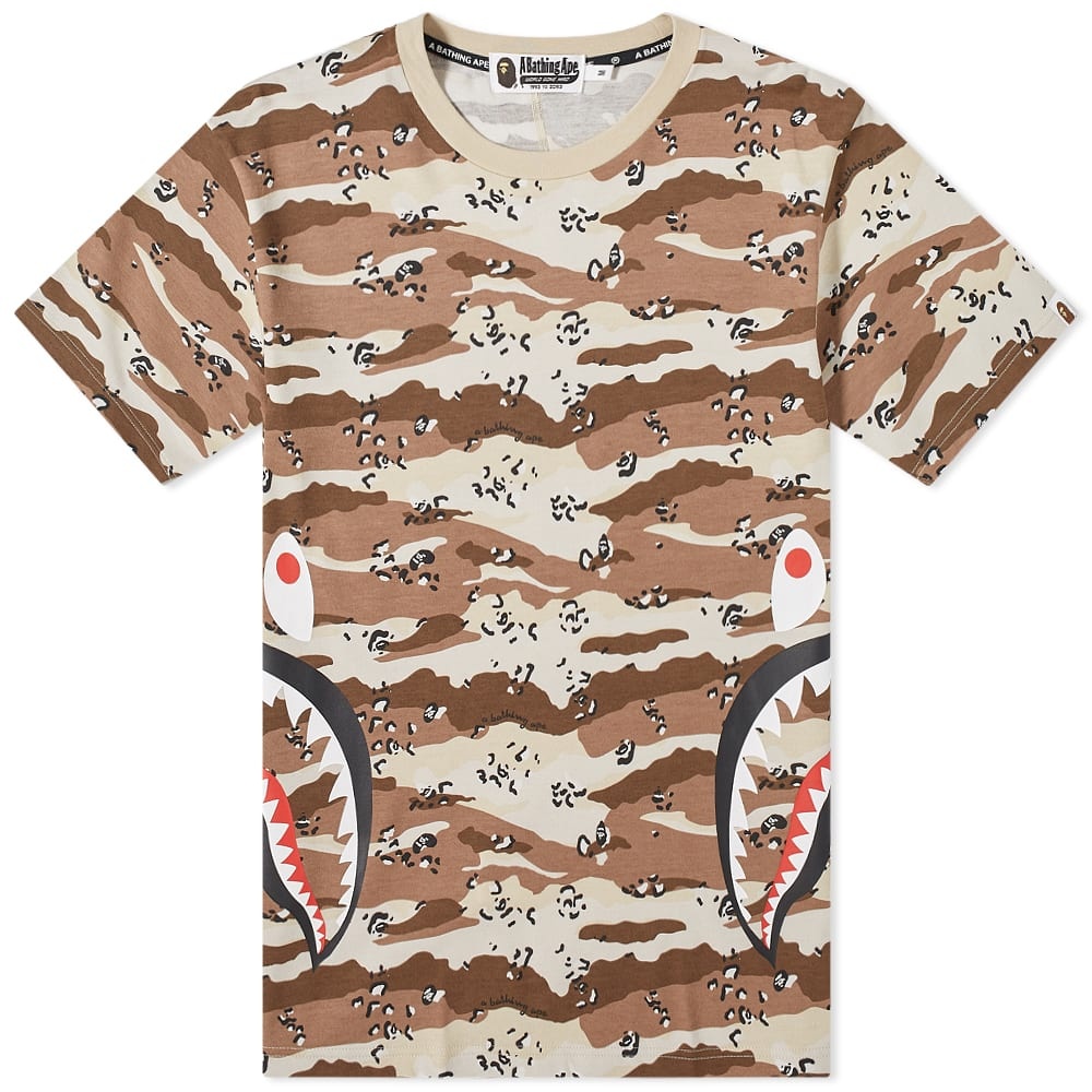 A Bathing Ape Desert Camo Side Shark Tee - 1