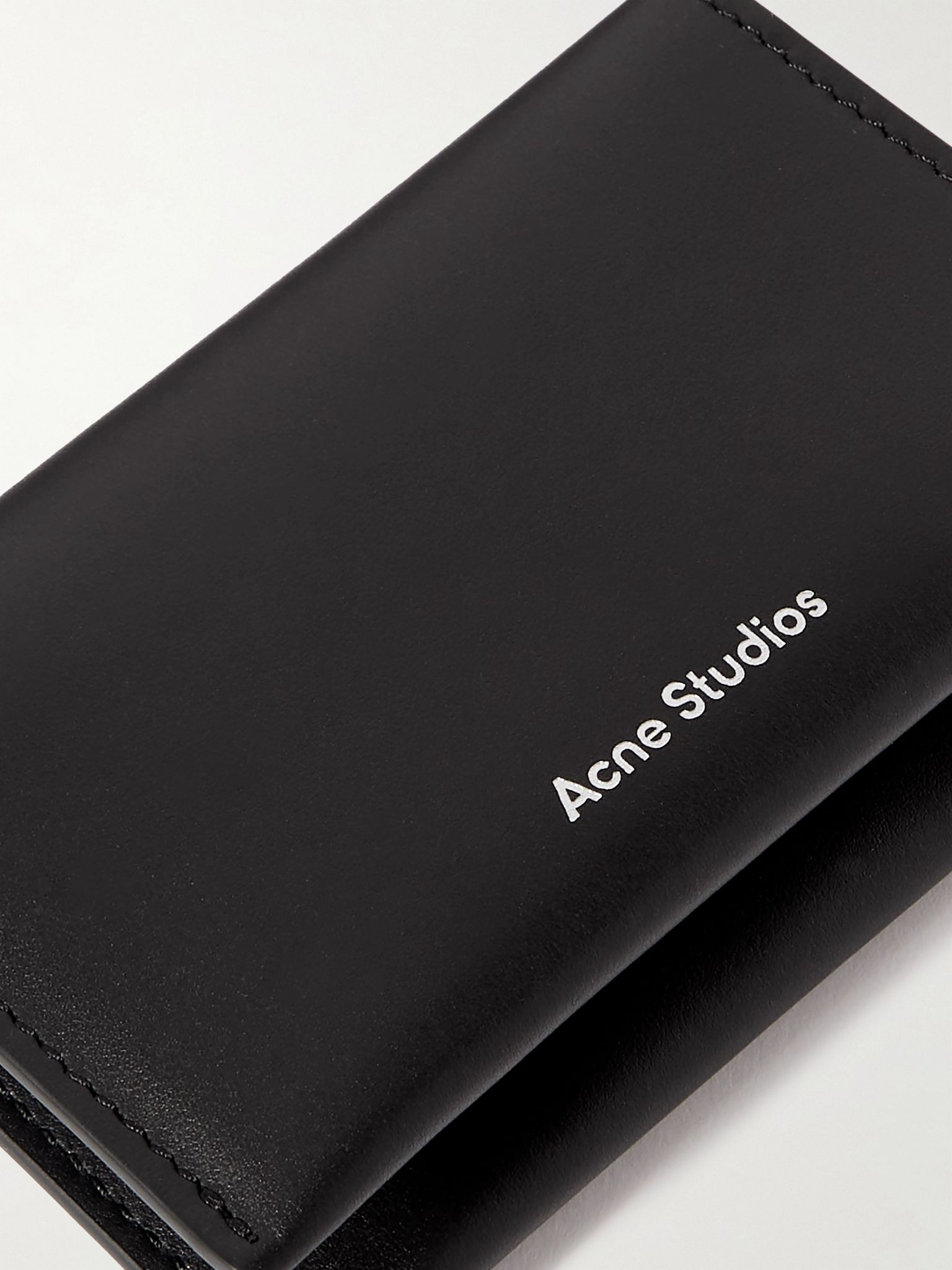 Printed leather wallet Black - 4