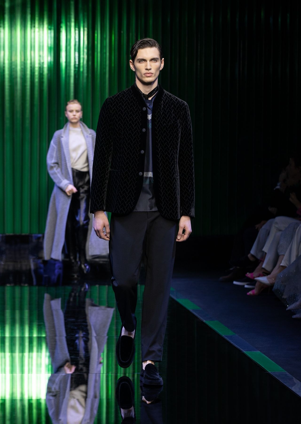 Giorgio’s Capsule Collection wool-crêpe tuxedo trousers - 7