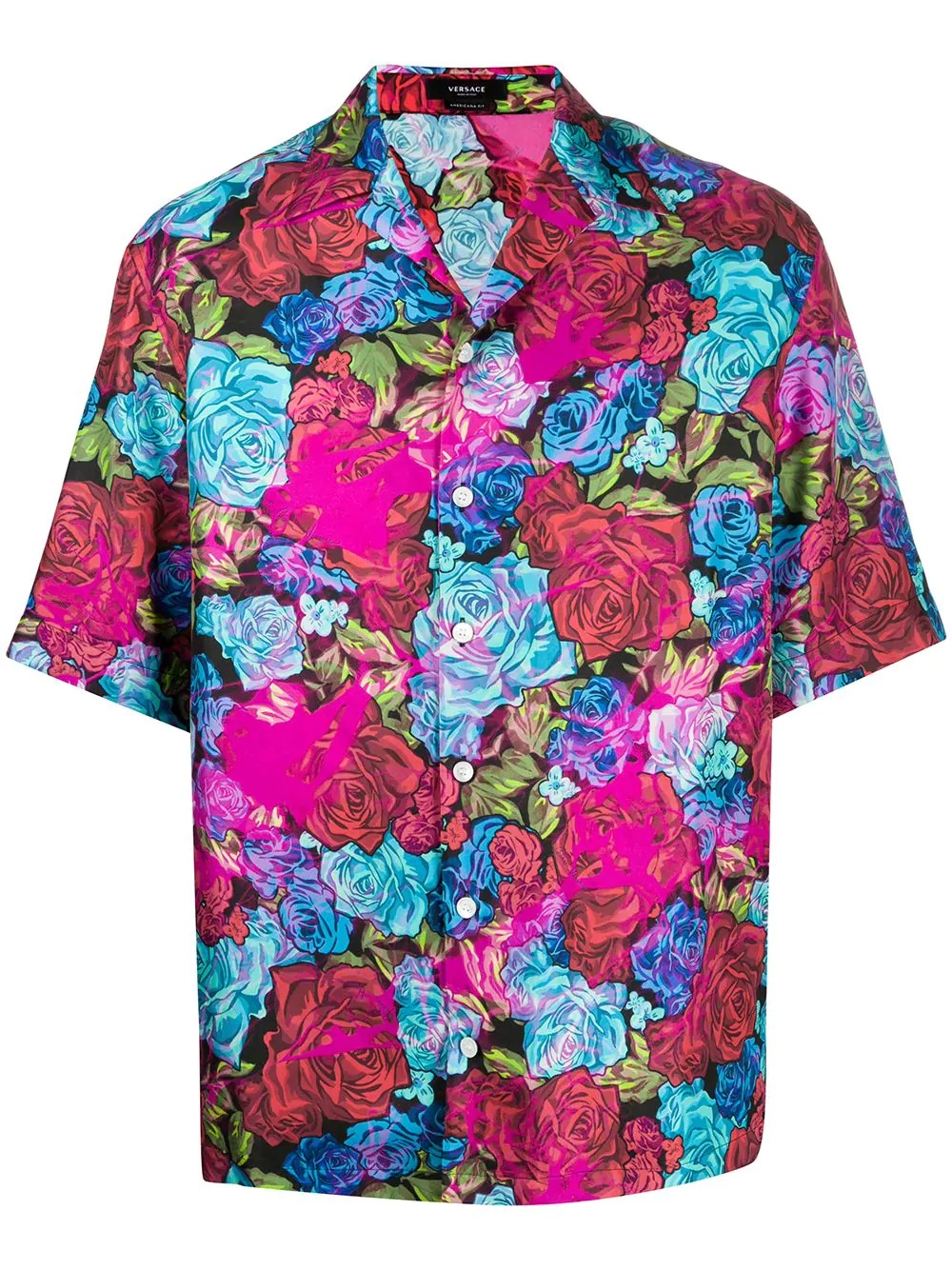 floral silk shirt - 1