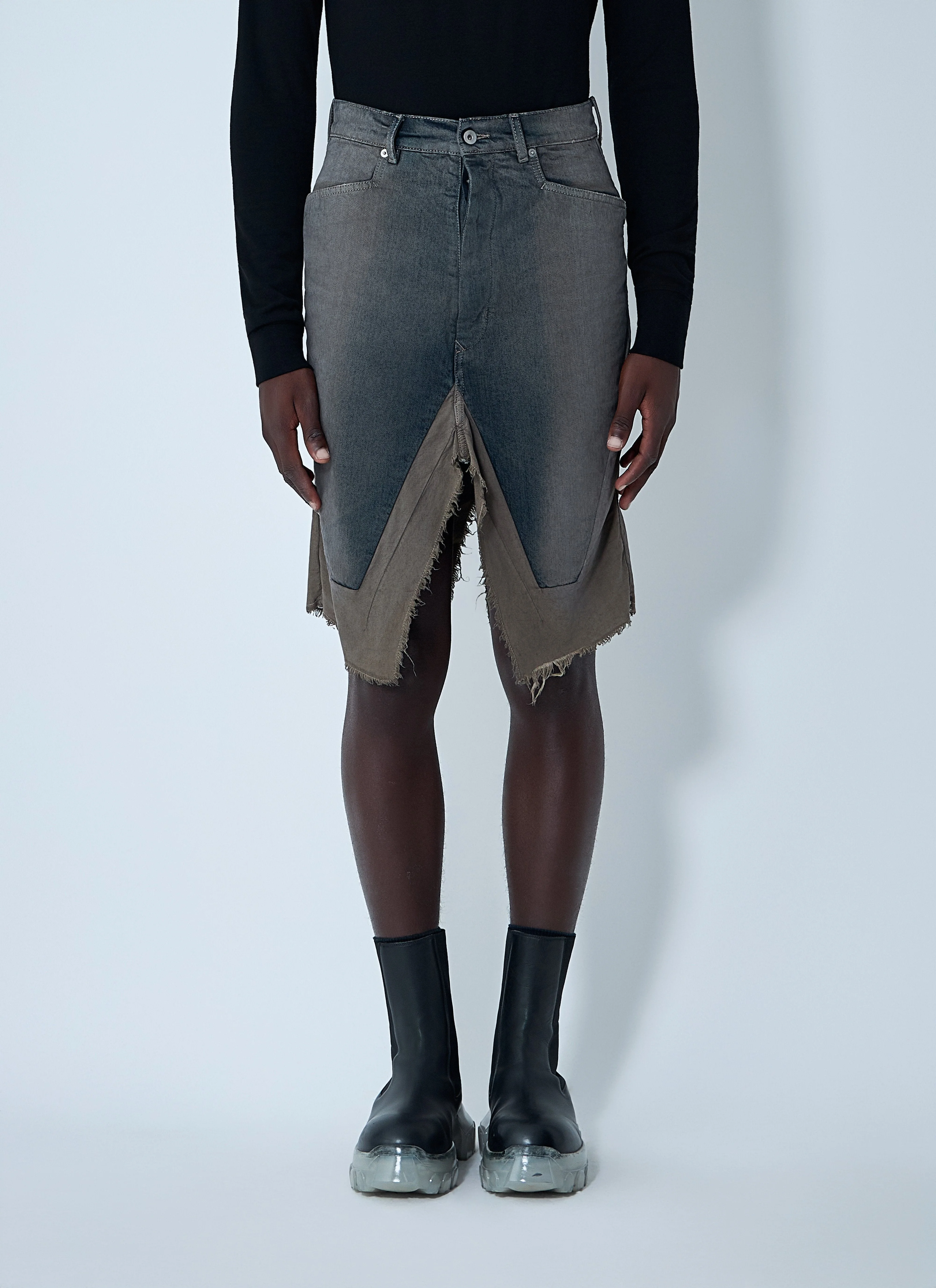 Rick Owens Men Slivered Midi Skirt - 1