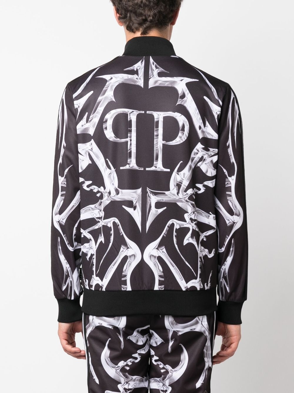 graphic-print zip-up jacket - 4