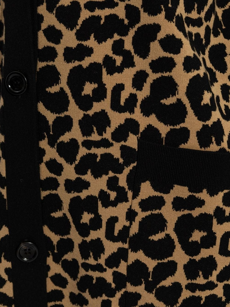 Tenore leopard-intarsia cardigan 5