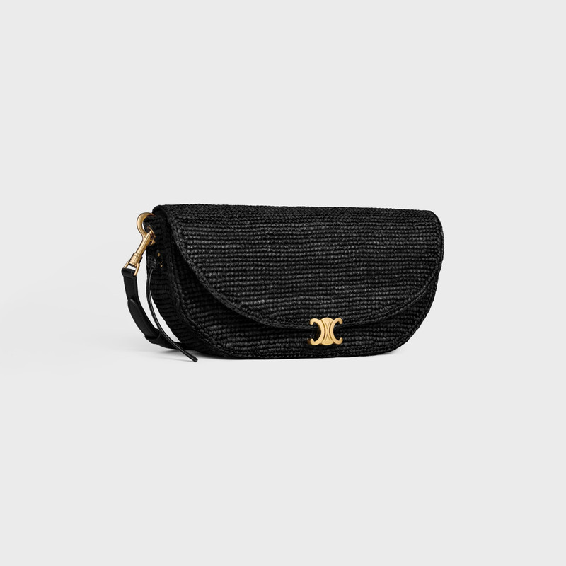CELINE LITTLE HALFMOON SOFT TRIOMPHE IN Raffia and lambskin outlook