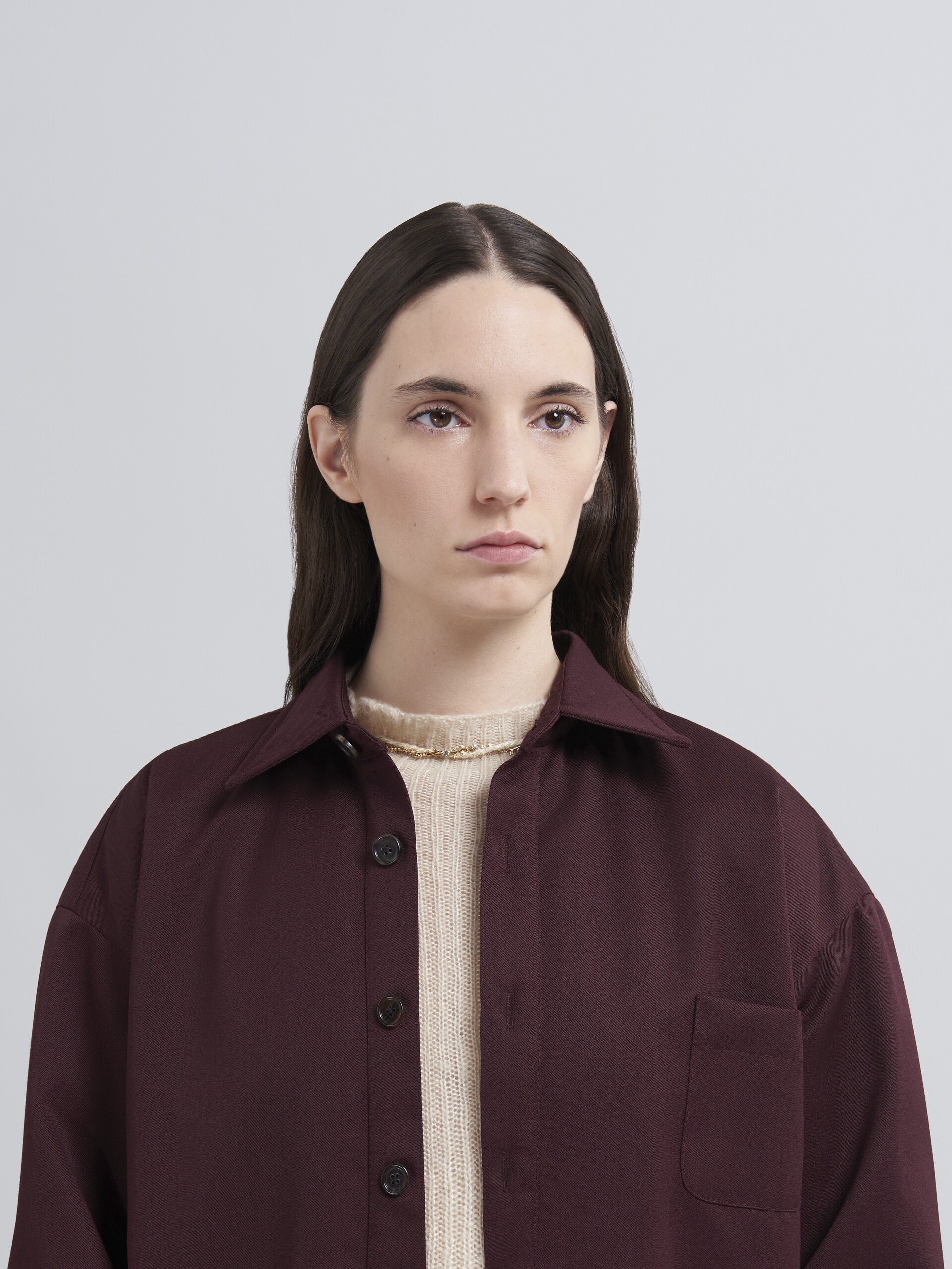 YARN-DYED  WOOL GABARDINE OVERSHIRT - 4