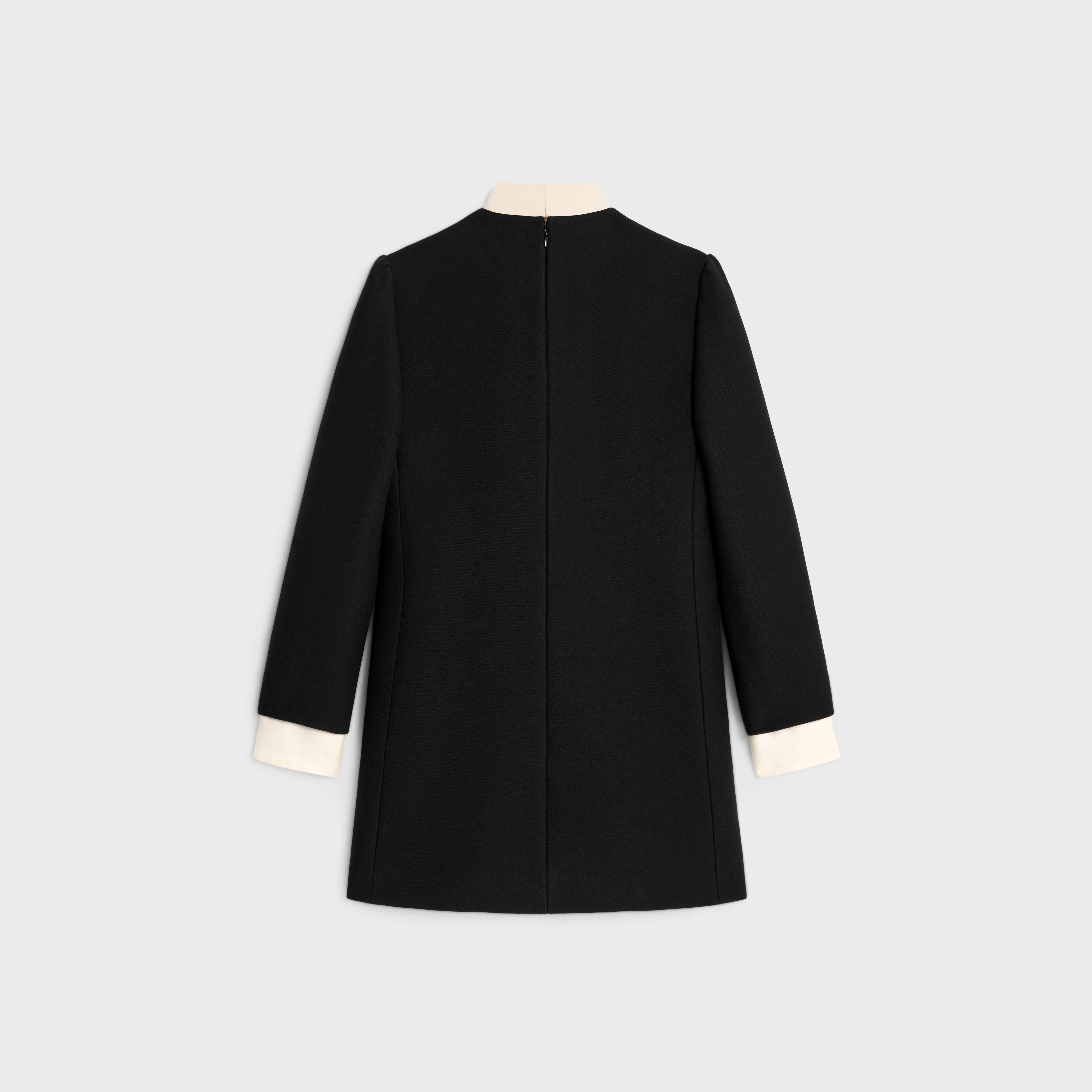 関税込 CELINE MINI DRESS IN DOUBLE FACE SILK AND WOOL CELINE mini workwear dress in double face silk and wool