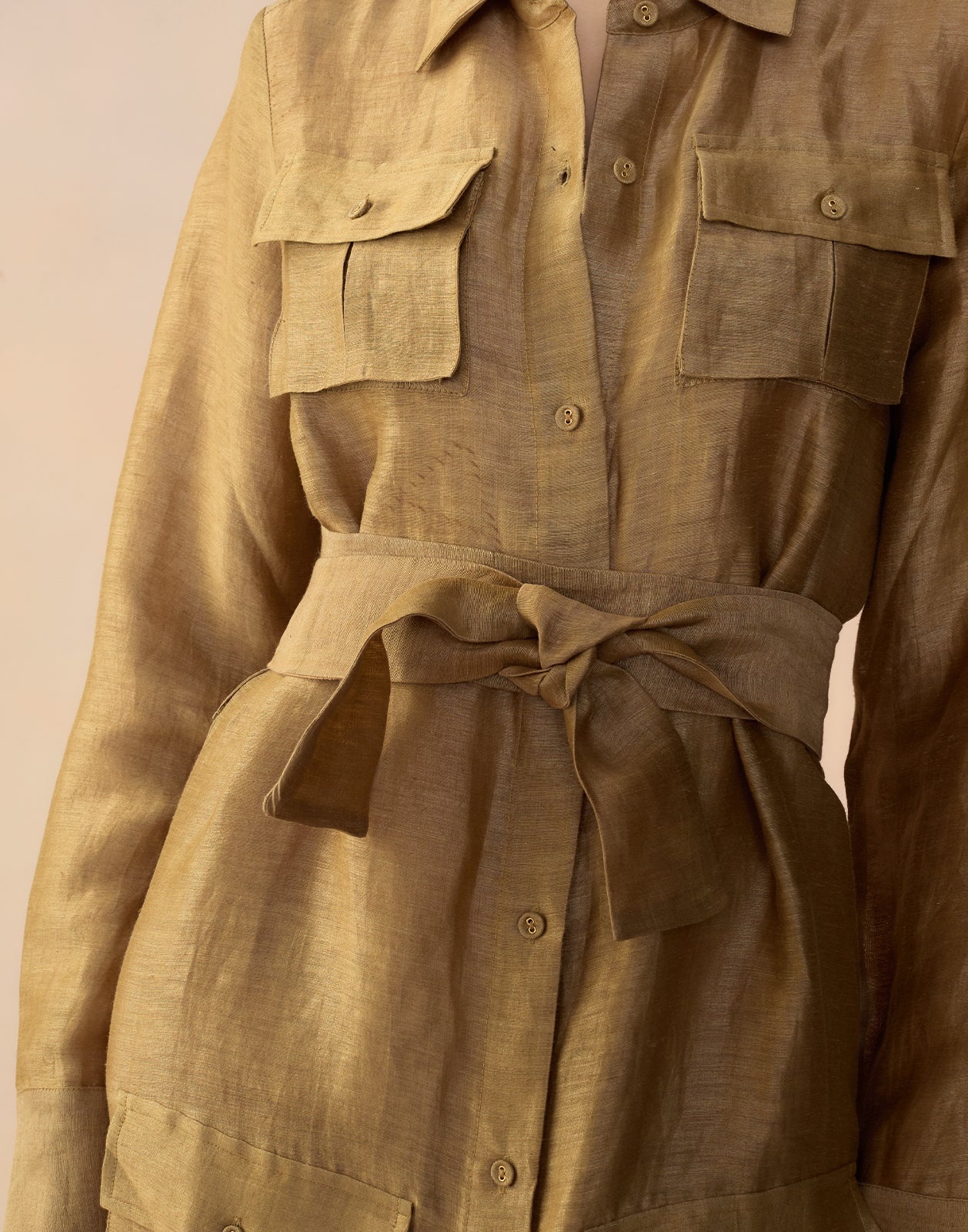 Lagos Silk Linen Shirt Dress - 7