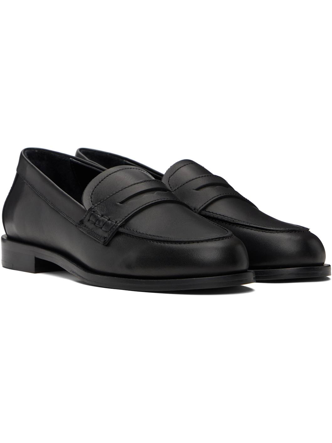 Black Oscar Leather Loafers - 4