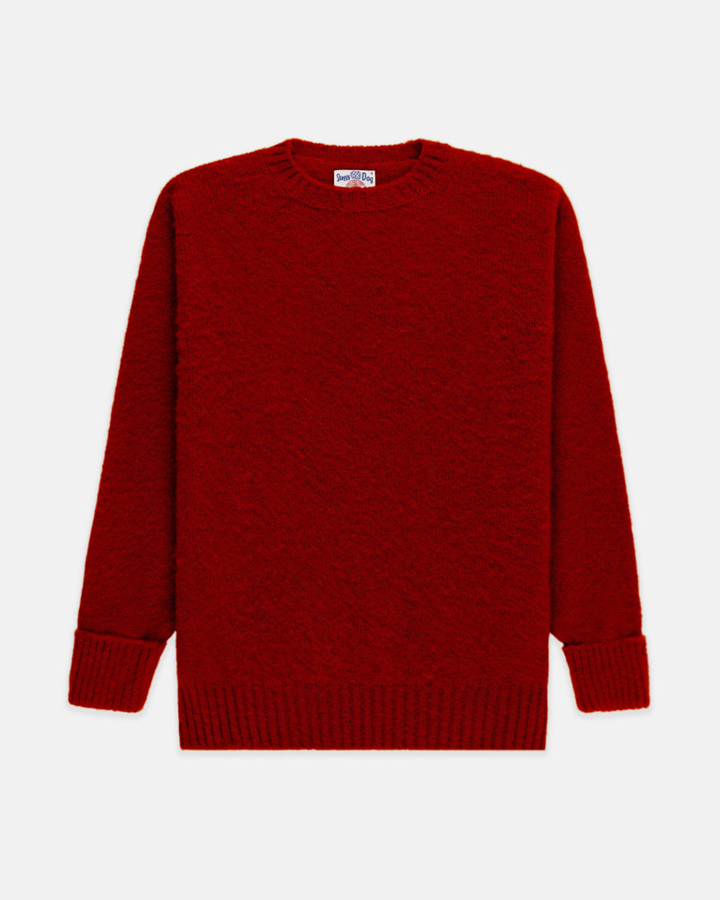 J. PRESS MADE-IN-SCOTLAND DARK RED SHAGGY DOG SWEATER - CLASSIC FIT outlook