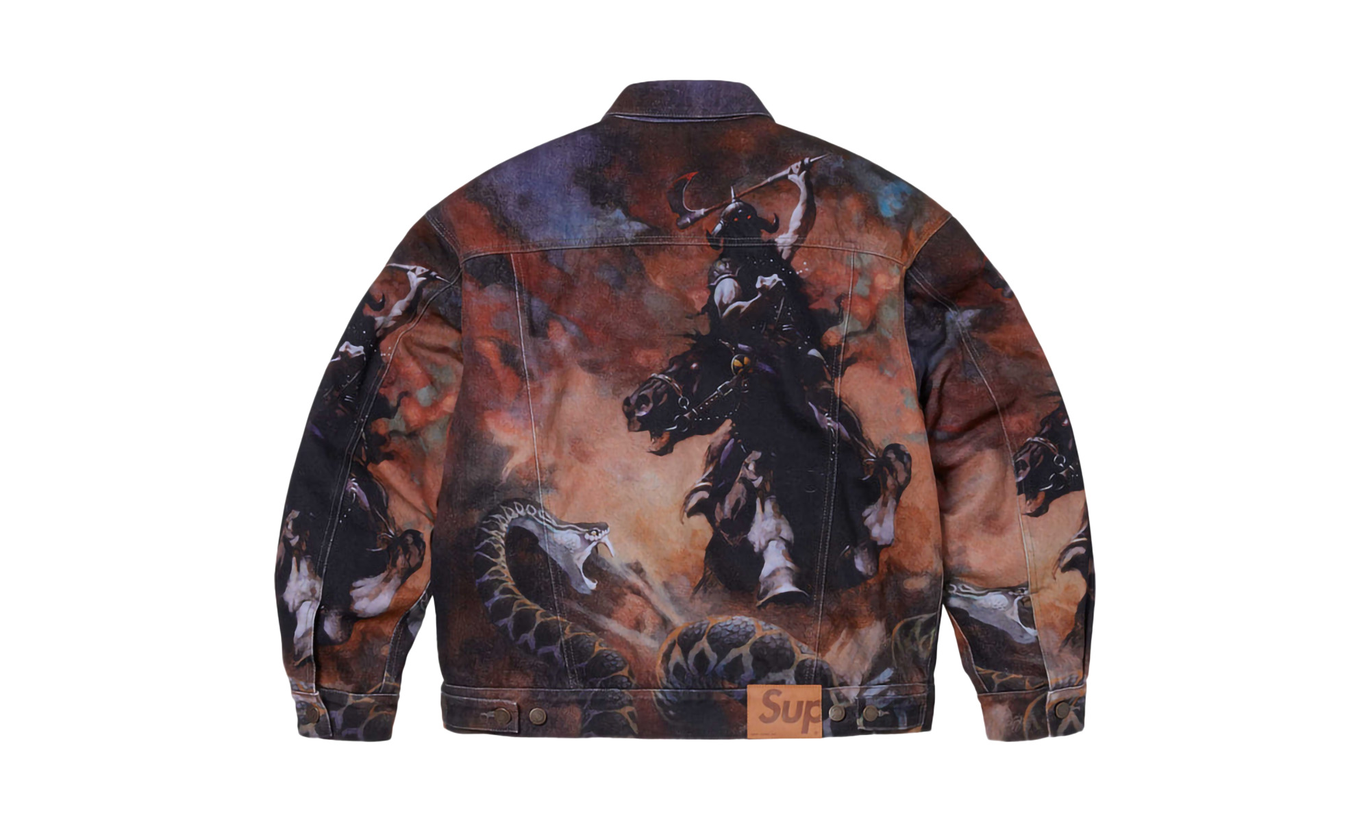 Frazetta Faux Shearling Lined Trucker Jacket - 2