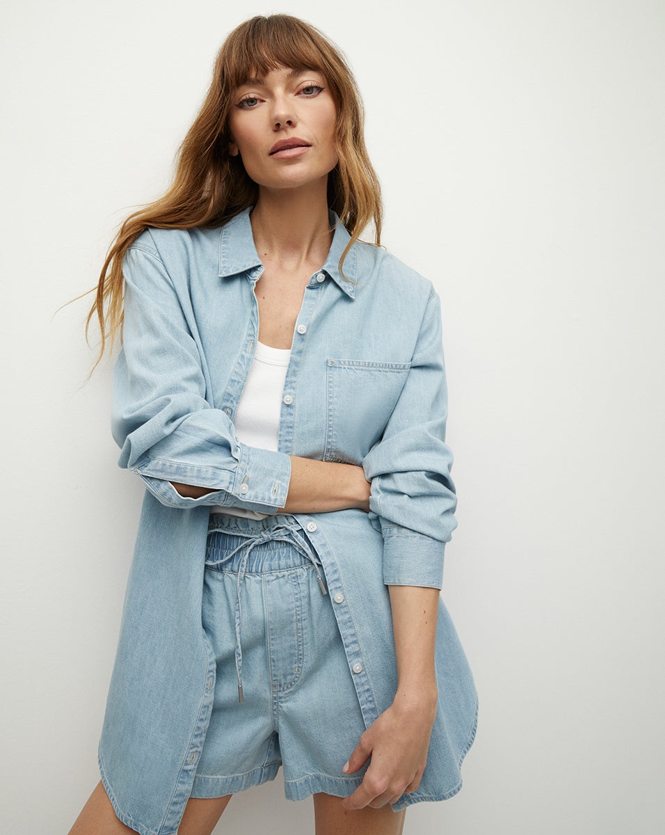 MAYA CHAMBRAY BUTTON-DOWN SHIRT - 6