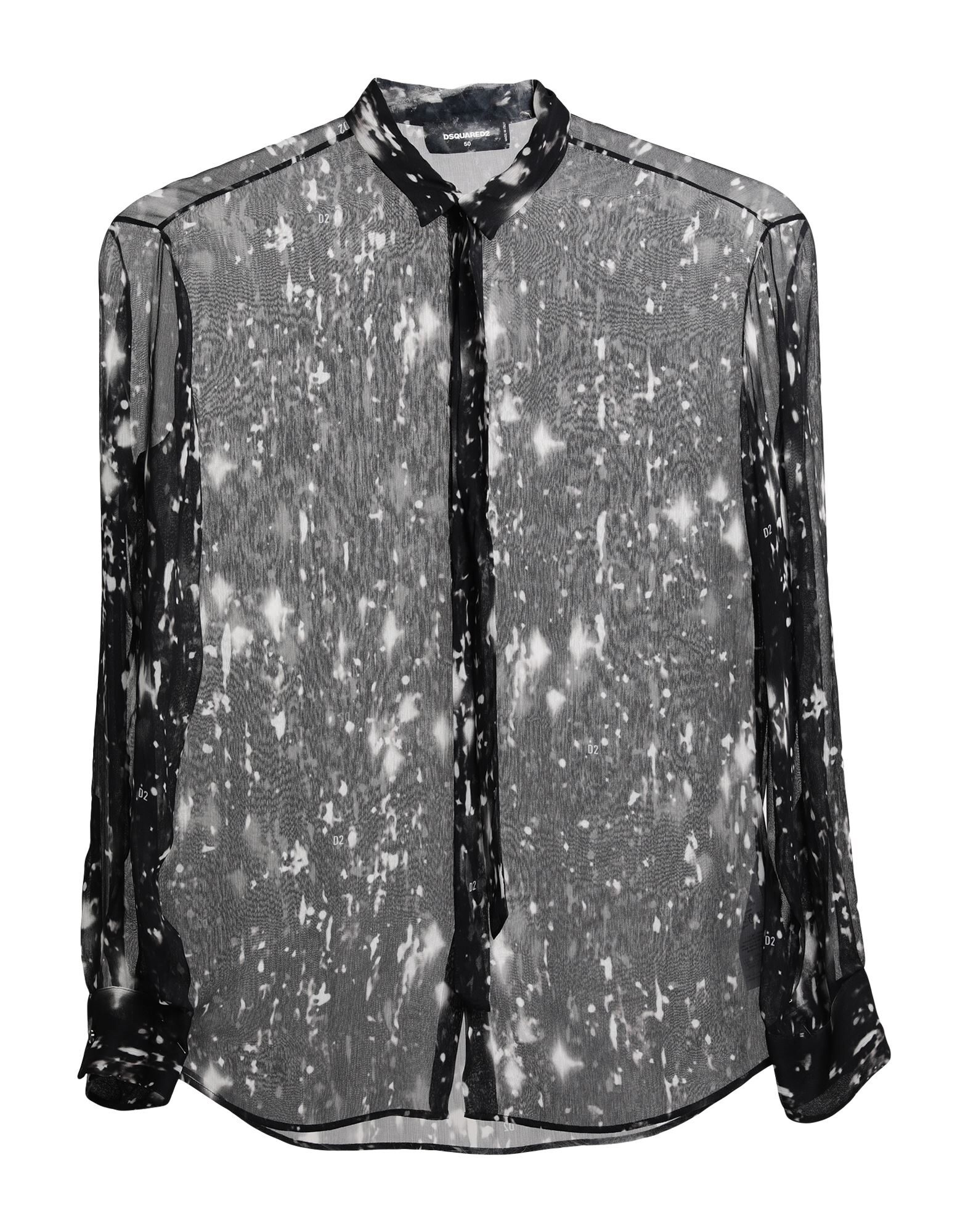 Black Men's Patterned Shirt - 1