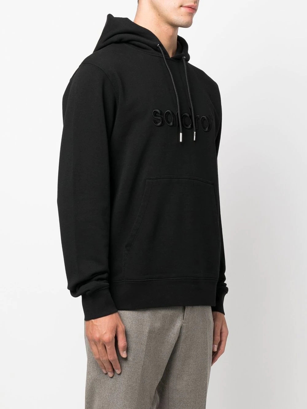 embroidered-logo pullover hoodie - 4