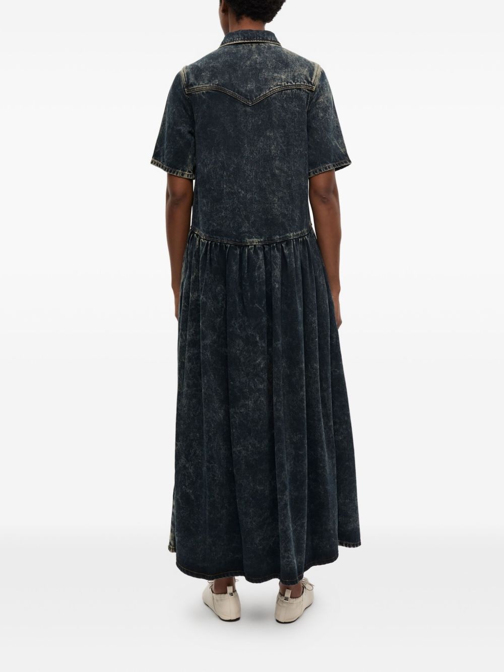 denim midi dress - 3