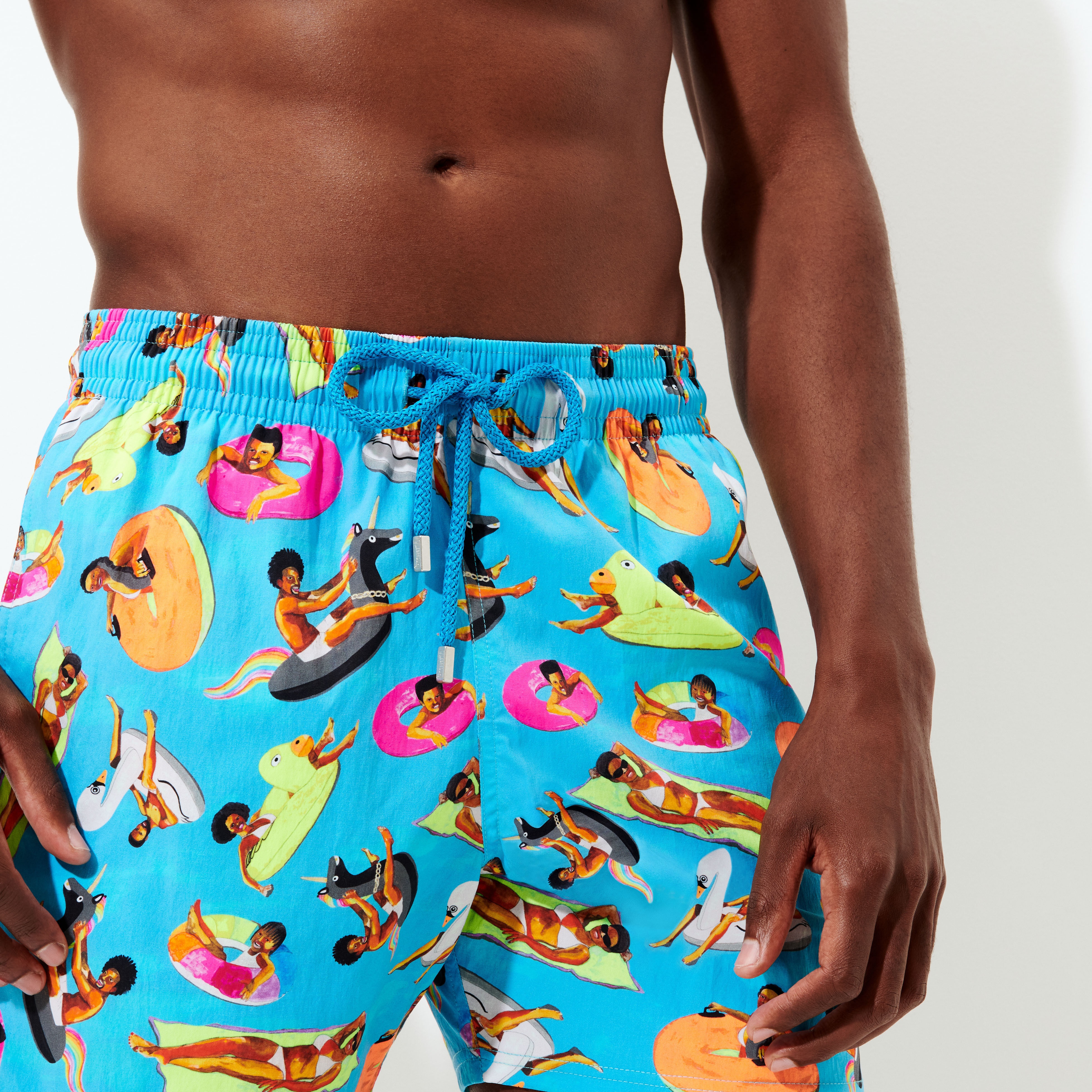 Men Stretch Short Swim Trunks - Vilebrequin x Derrick Adams - 5