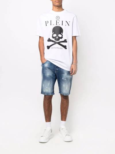 PHILIPP PLEIN distressed denim shorts outlook