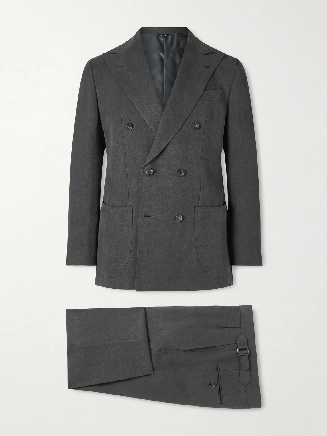 Double-Breasted Linen Suit - 1
