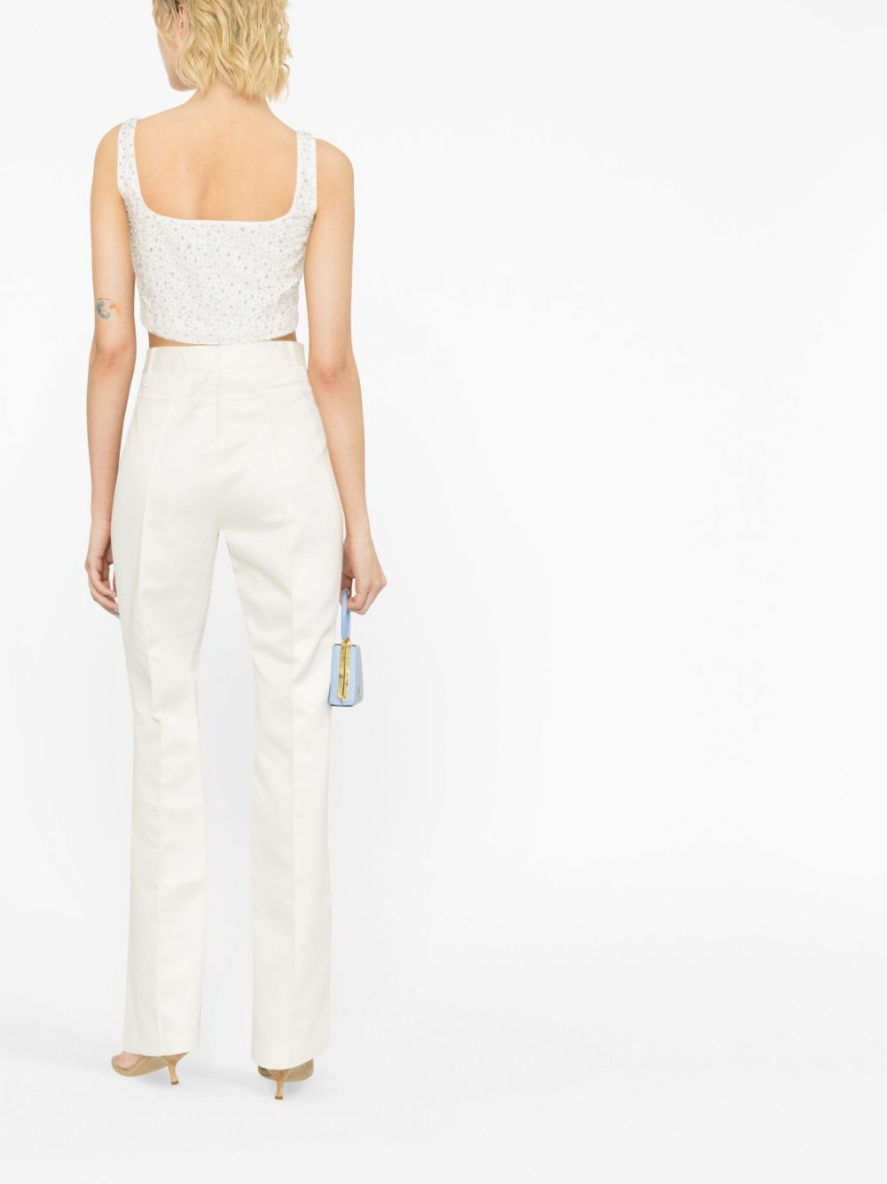 recycled polyester high-waisted trousers - 4