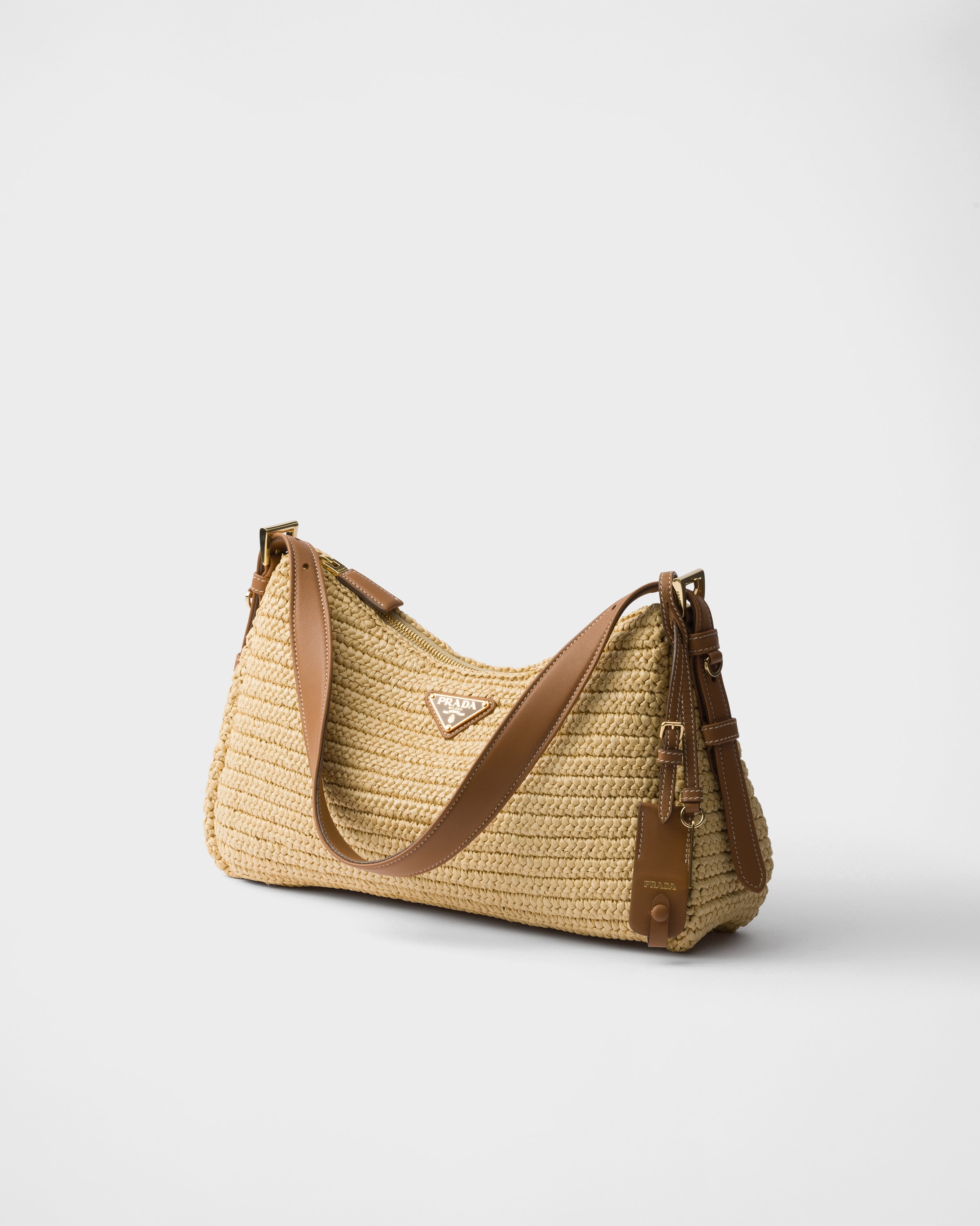 Prada Aimée large crochet and leather bag - 3