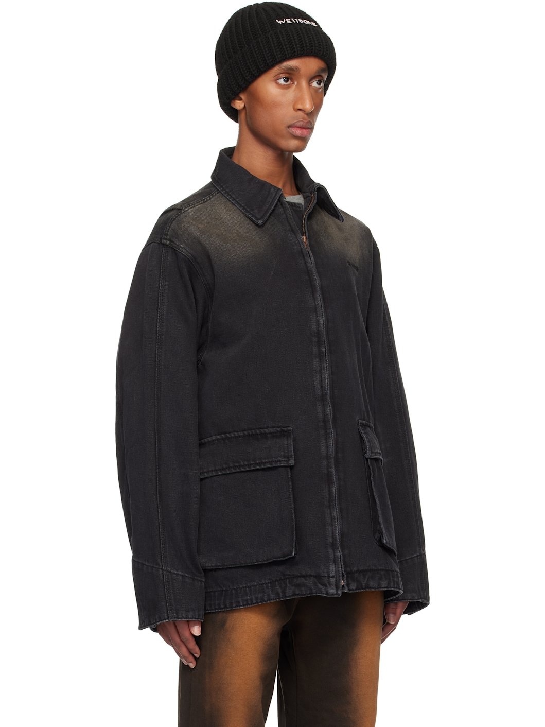Black Classic Washed Denim Jacket - 2