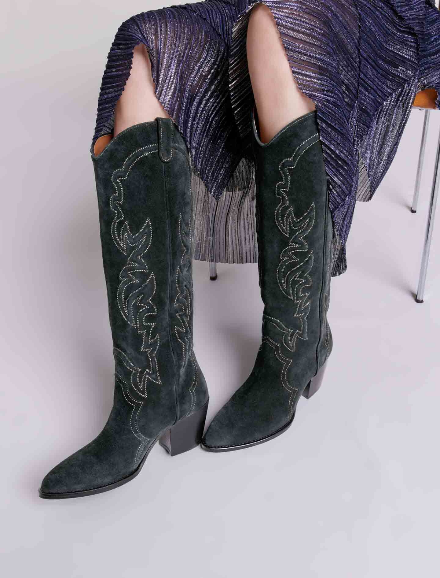 Suede cowboy boots - 7