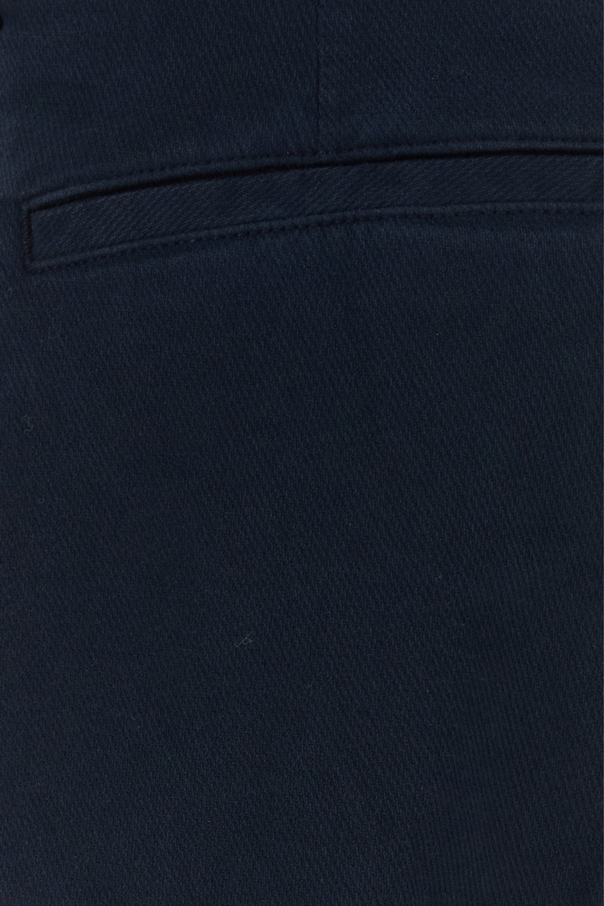 Navy blue stretch cotton blend pant - 3