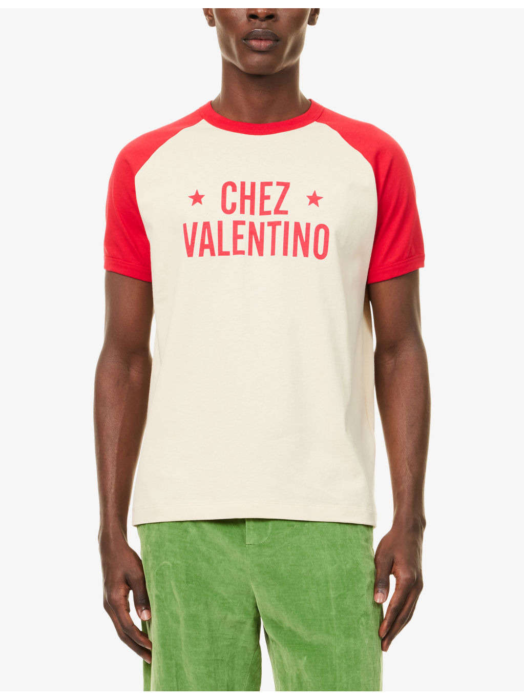 Chez-Valentino-Print Crewneck Cotton-Jersey T-Shirt - 3