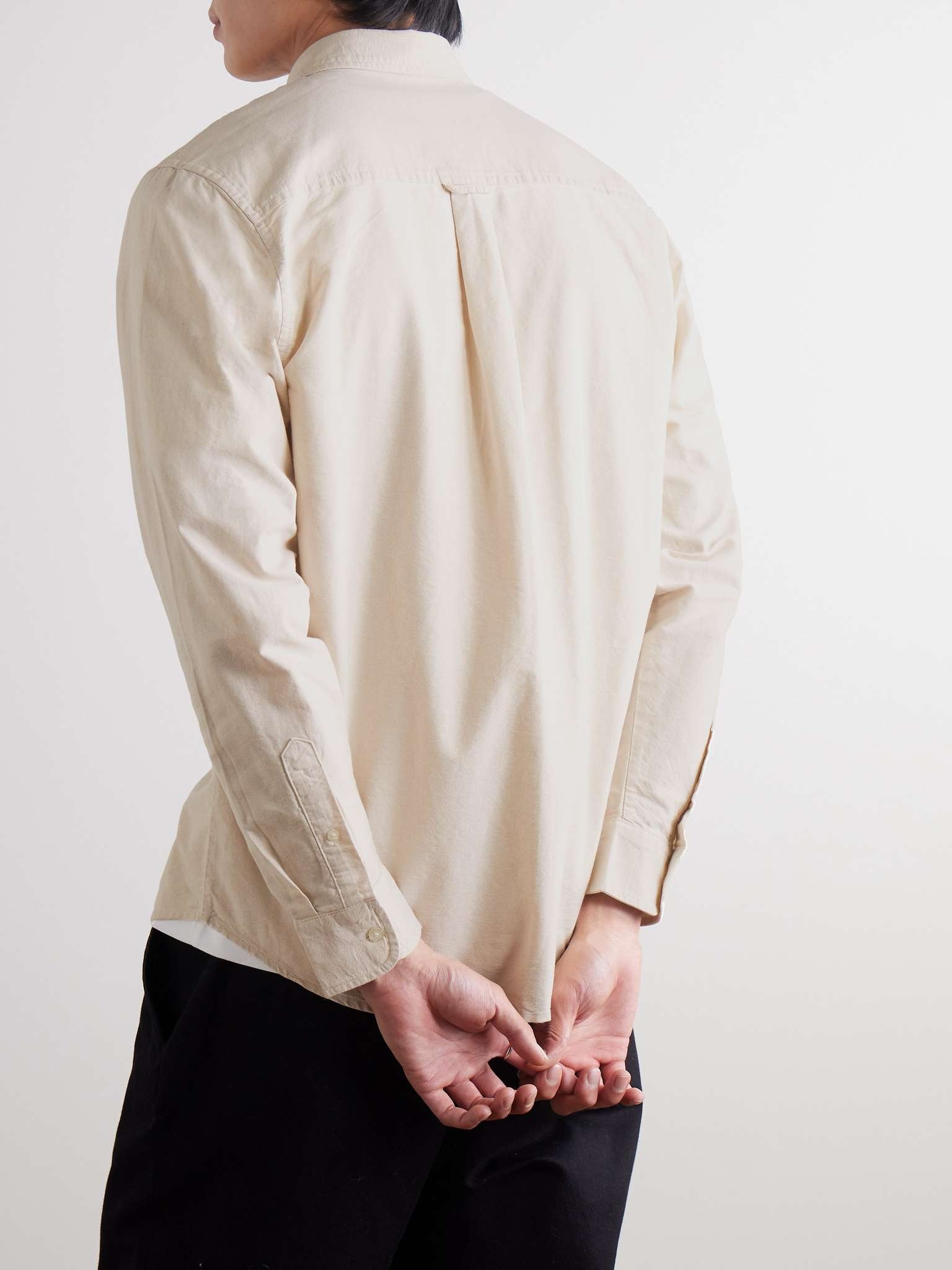 Button-Down Collar Logo-Embroidered Cotton Oxford Shirt - 3