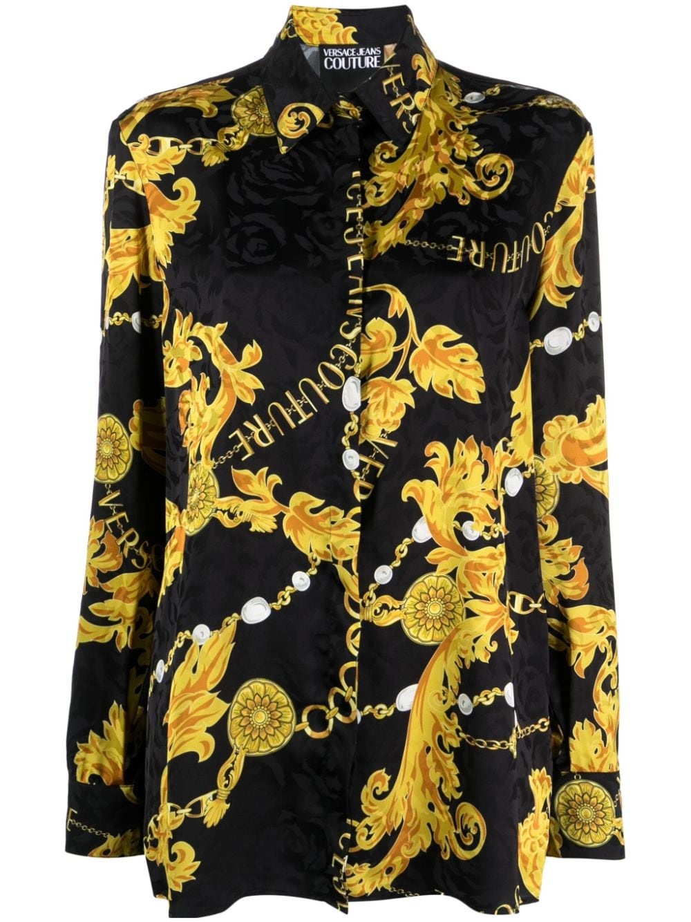 Chain Couture-print satin shirt - 1