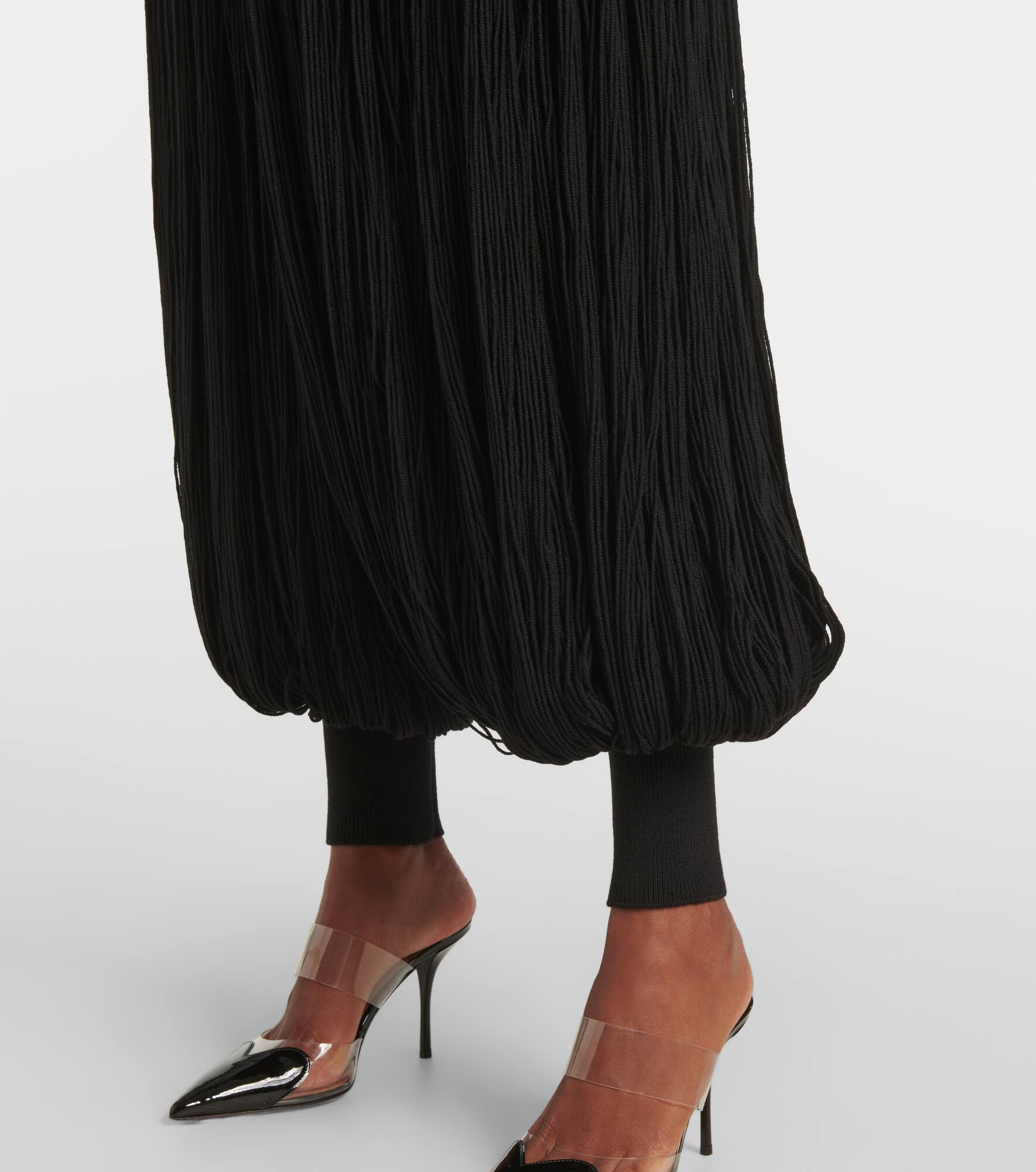 Fringed wool balloon pants - 5