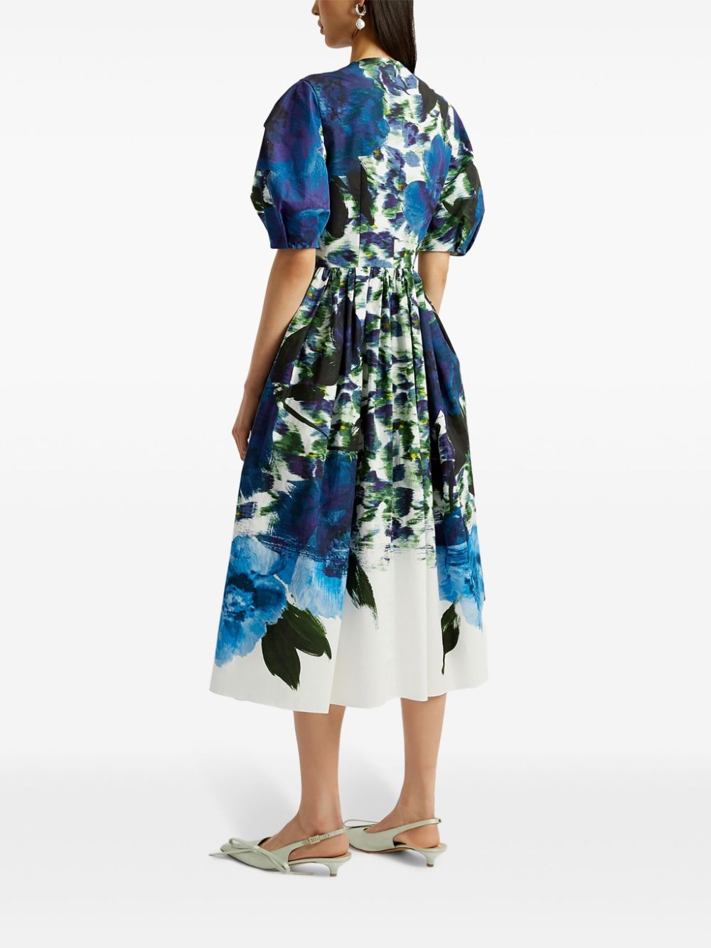 abstract-print tafetta midi dress - 4