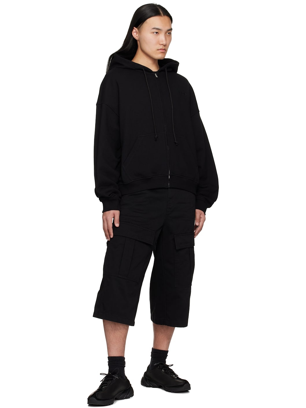 Black Twin All Around Zip-Up Hoodie - 5