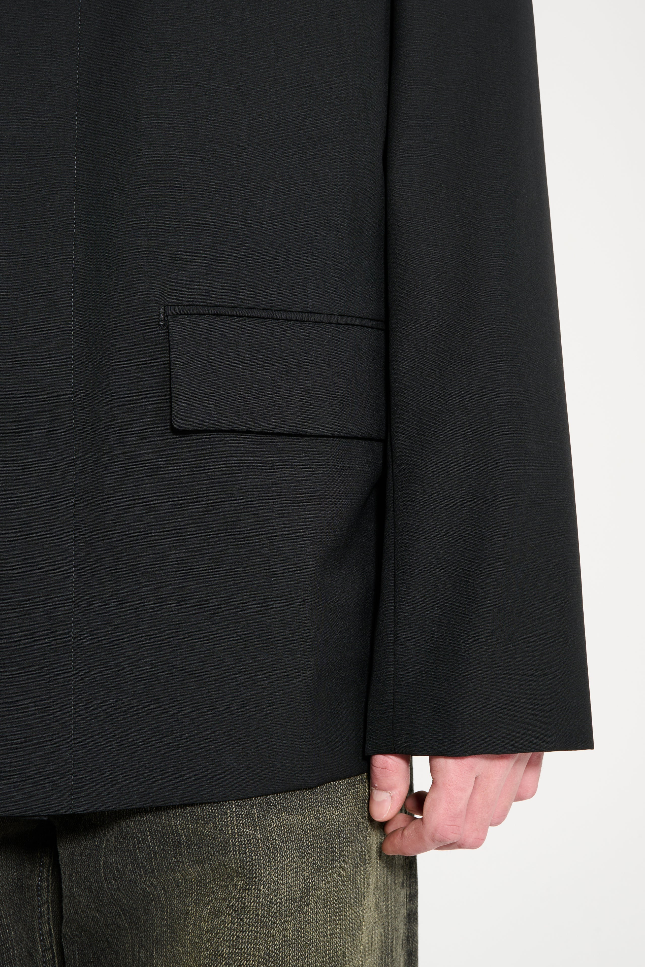 RIER POPELINE WOOL JACKET BLACK - 5