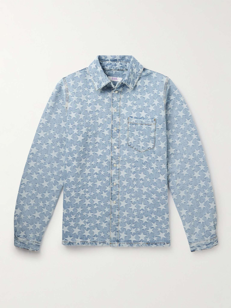 Denim-Jacquard Overshirt - 1