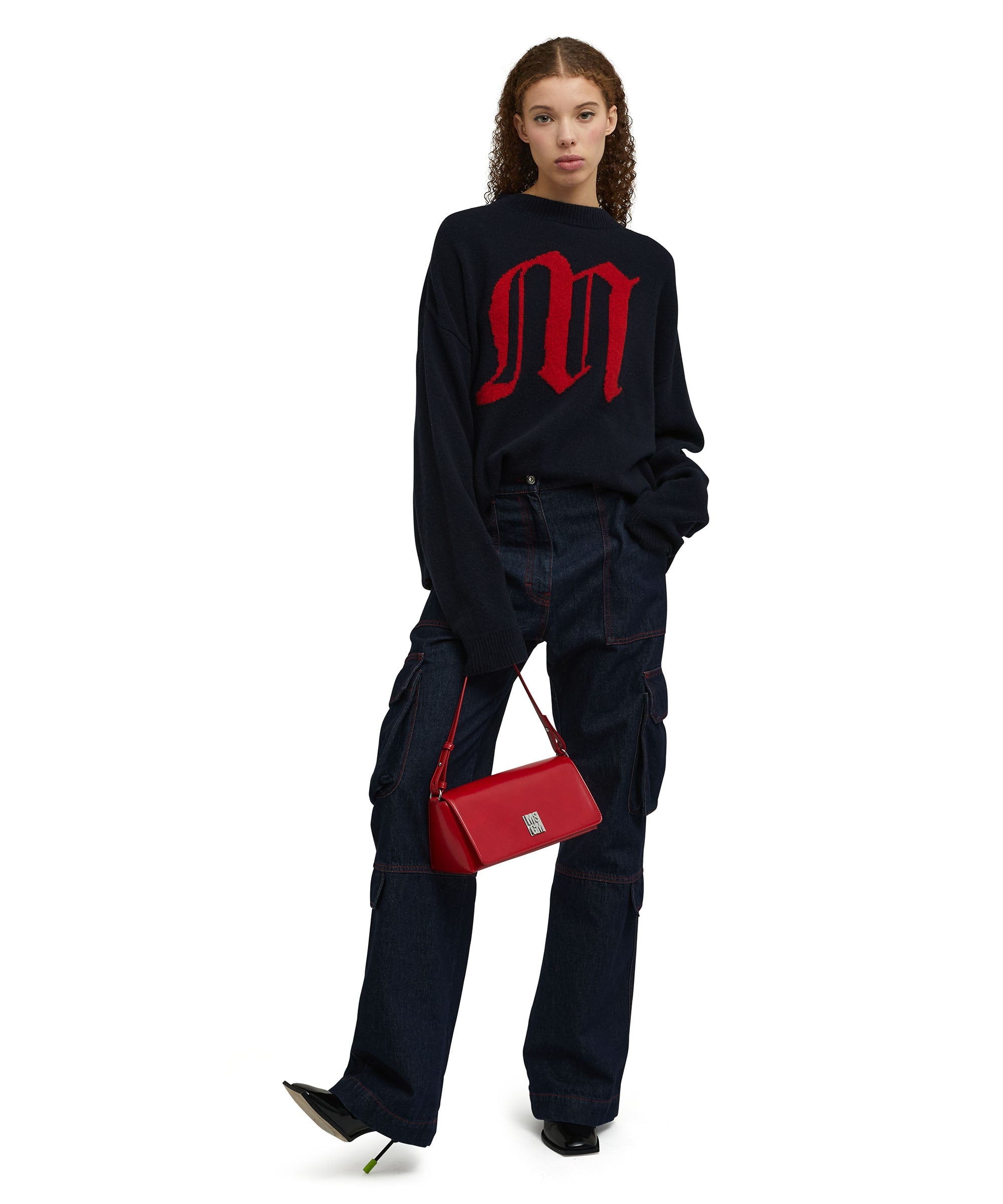 Blended wool sweater with gothic logo - 5