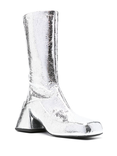 Jil Sander 80mm block-heel metallic-finish boots outlook