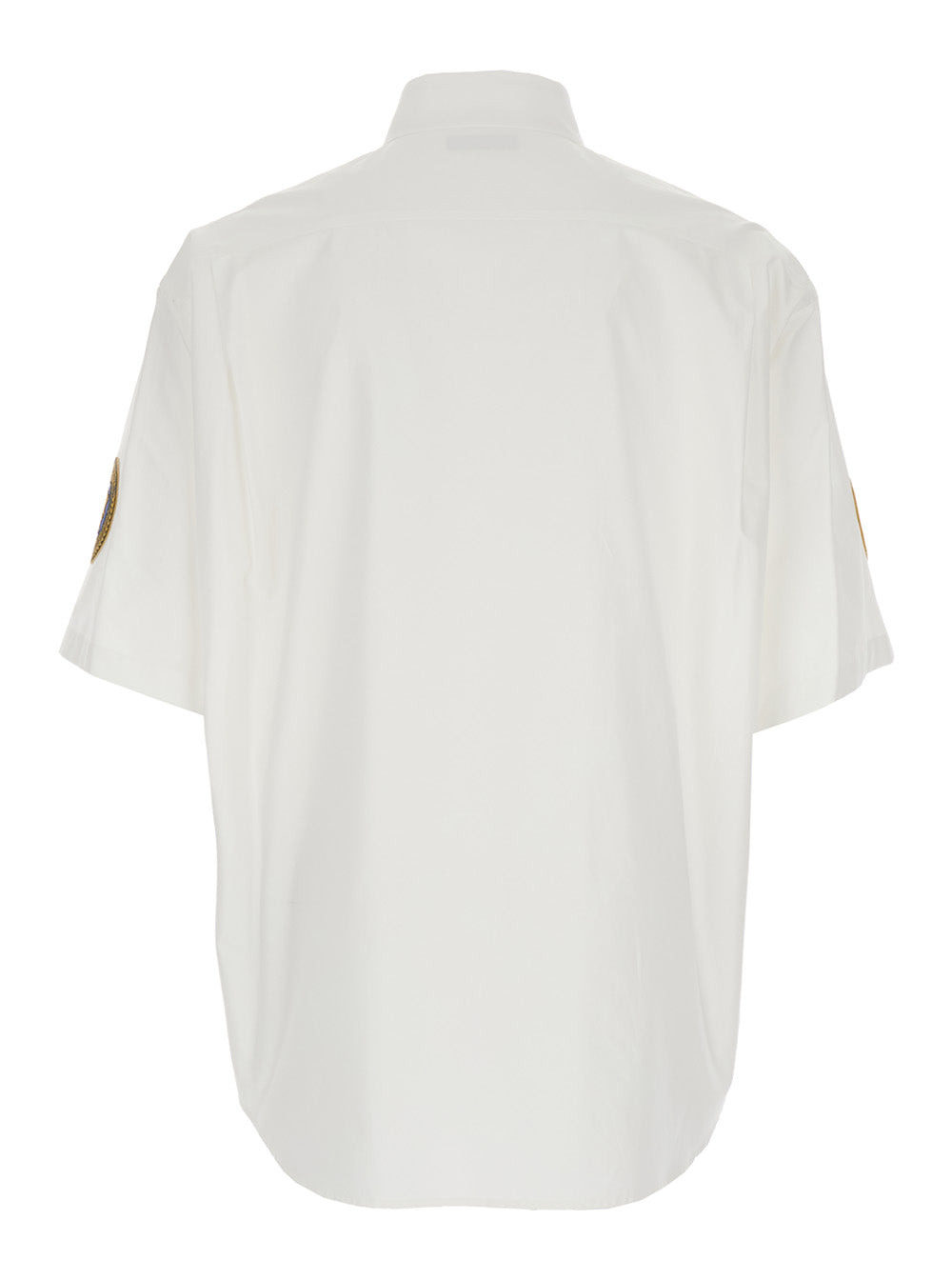 Balenciaga Men White Shirt With Logo Lettering On The Front And Logo Patch On The Sleeve In Cotton M - 2
