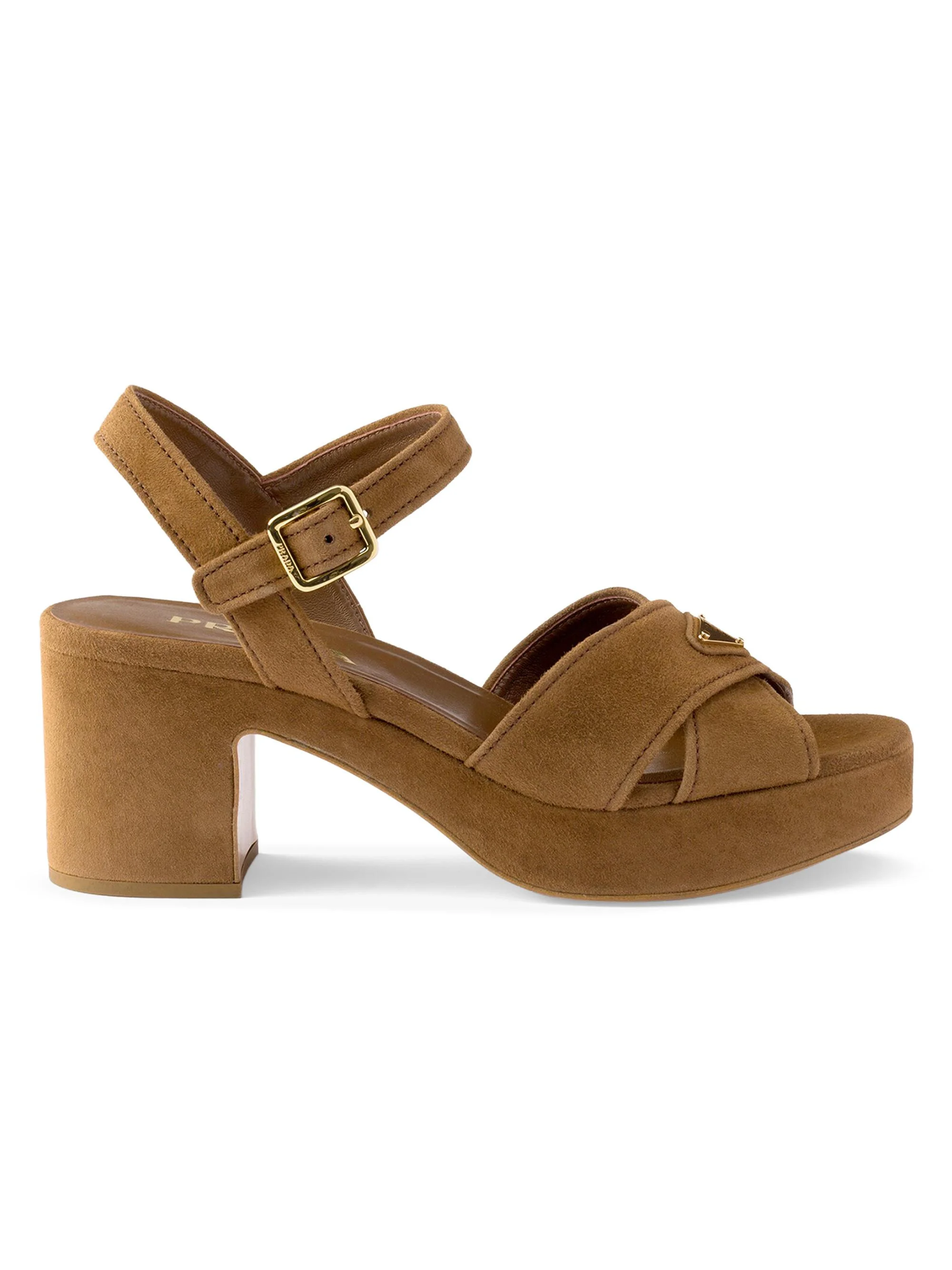 Women's Suede Platform Sandals - Light Brown - 1