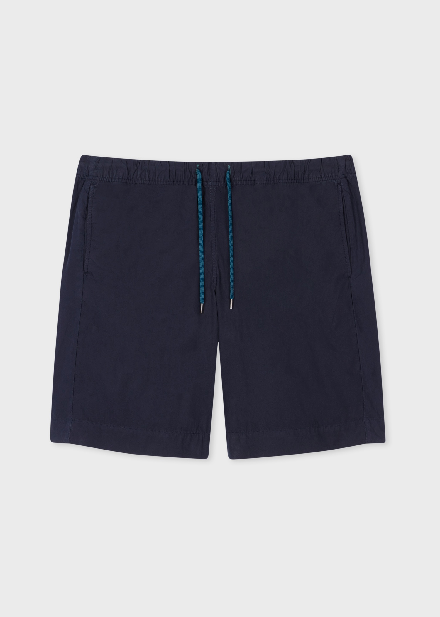 Navy Cotton Drawstring-Waist Shorts - 1