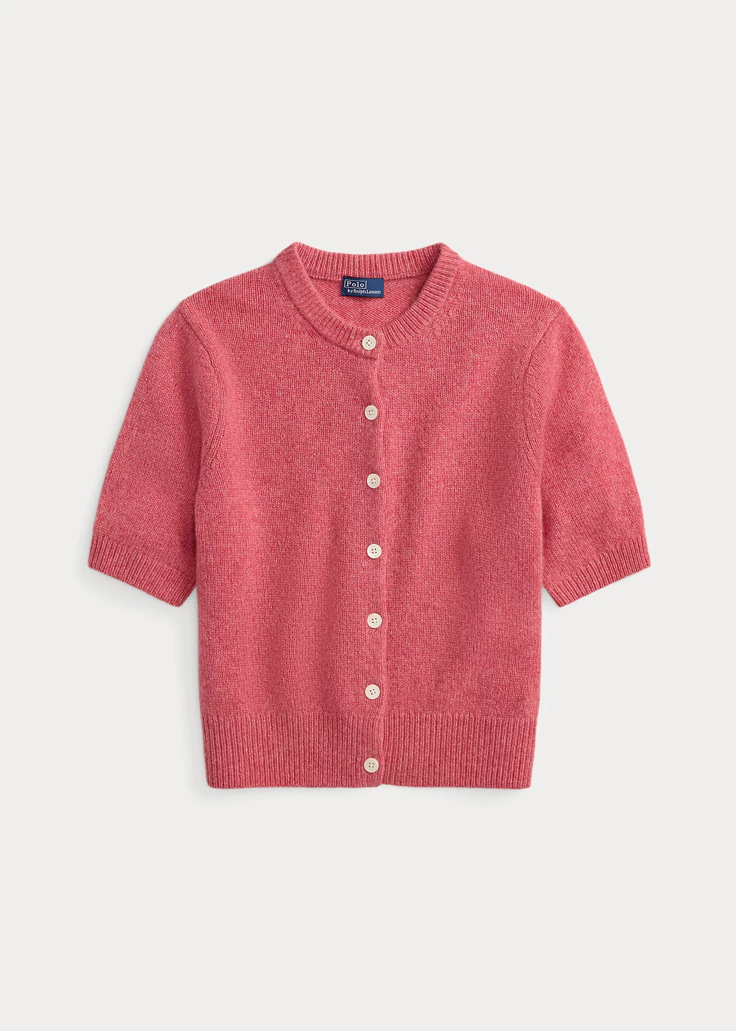 Cashmere Crewneck Short-Sleeve Cardigan - 1
