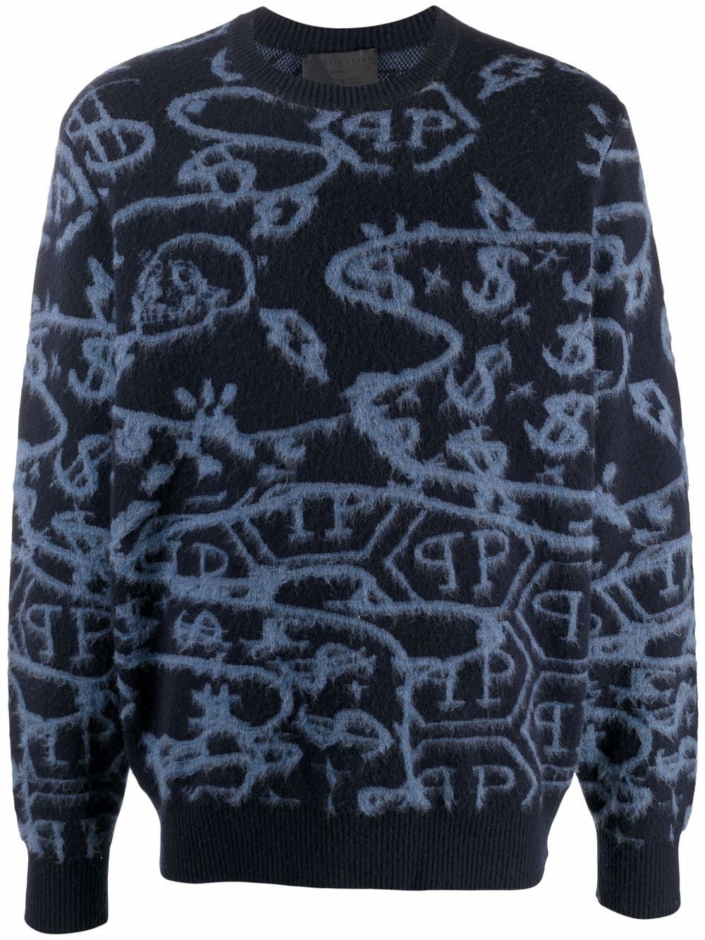 graphic-print wool jumper - 1