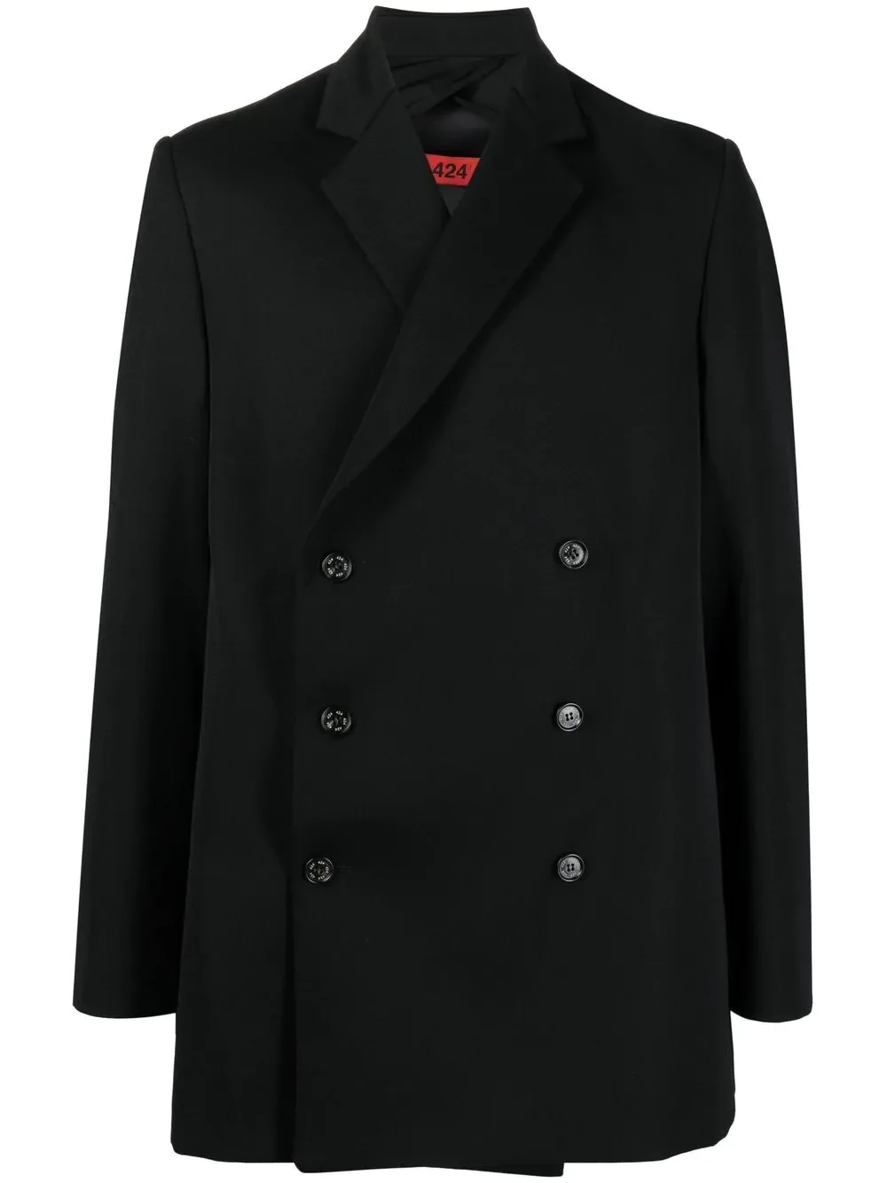 double breasted wool coat - 1