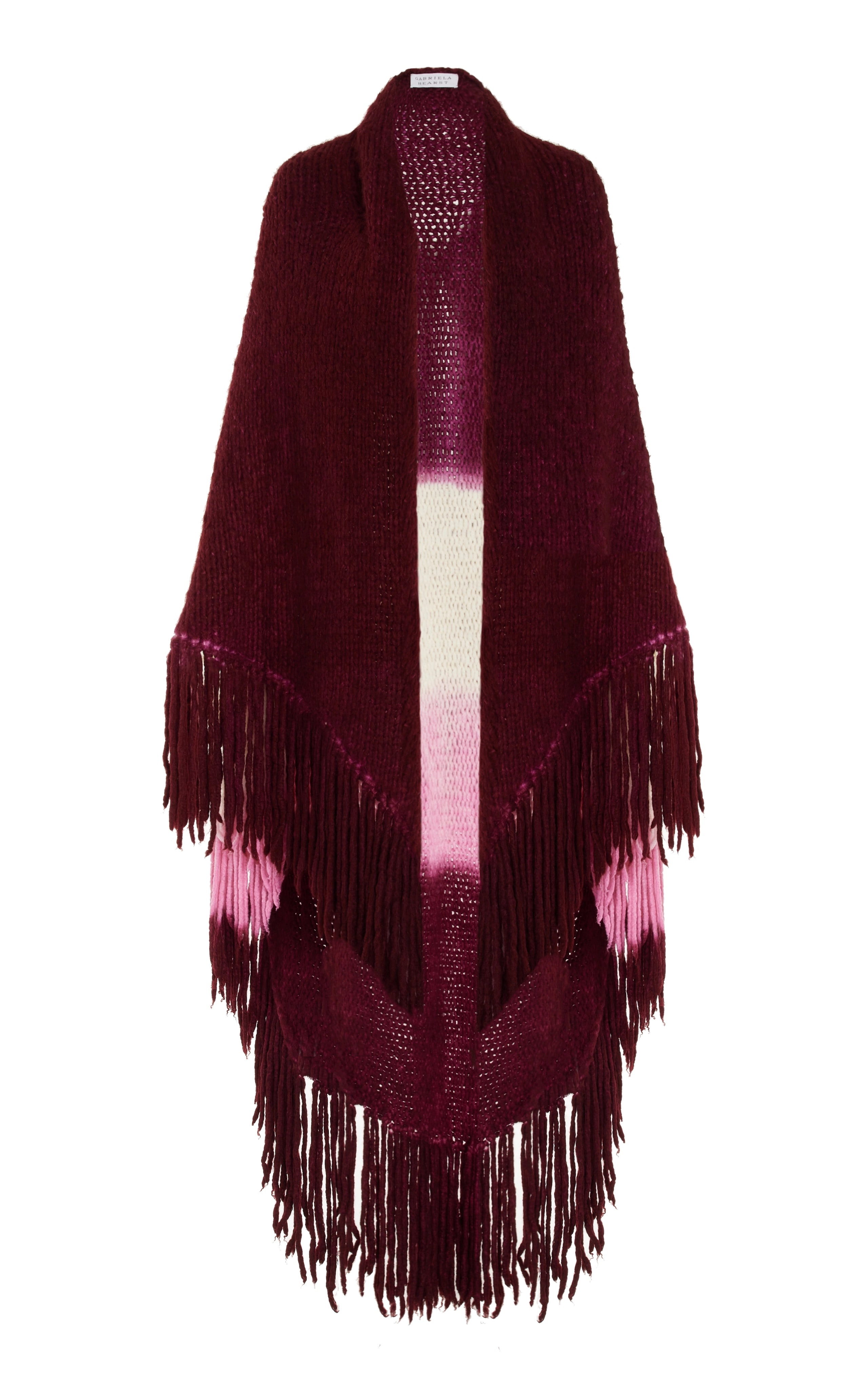 Lauren Dip Dye Wrap in Bordeaux Multi Welfat Cashmere - 1